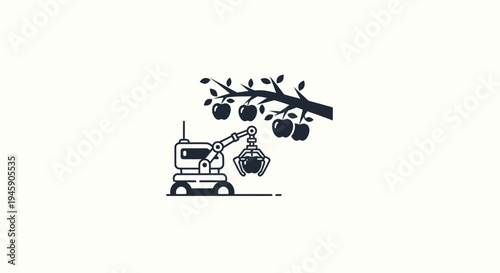 Machine Harvesting Fruit from Tree.