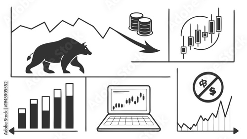 Investment and Trading Icon Pack – Stock Market Finance Outline Icons
