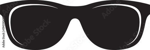 Sunglasses icon with white highlights on transparent background for graphic designs