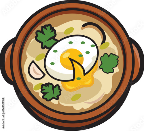 Portuguese Acorda Bread Soup With Poached Egg and Cilantro Traditional Portuguese Cuisine