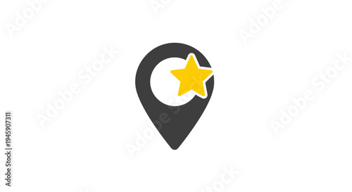 Map Location Pin with Star Icon.
