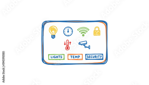 Vector smart home control panel dashboard displaying energy metrics and lighting settings for intelligent building management during World Environment Day