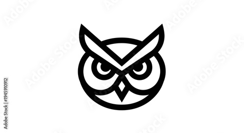Owl face logo icon symbol.