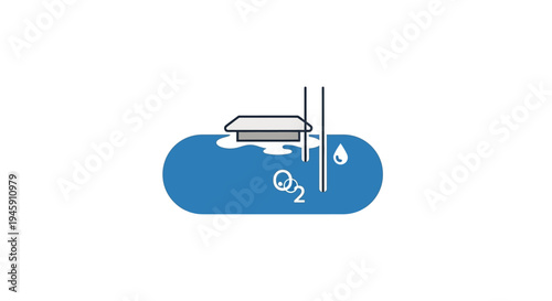 Oxygen molecule in water chemistry.