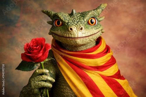 dragon with a rose for Sant Jordi