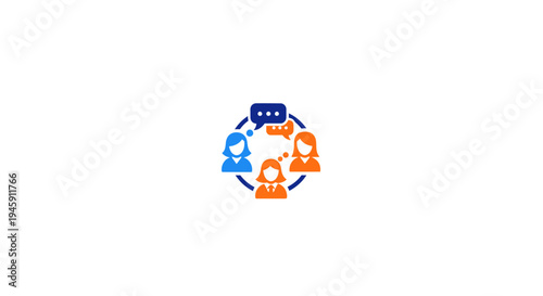 People icons in a circle talking.