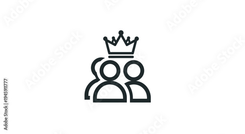 People icons with crown leader.
