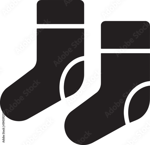 Pair of socks with cuffs on white background