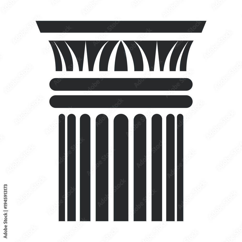 Fototapeta premium Antique column icon in vector format for use in design and decorative projects