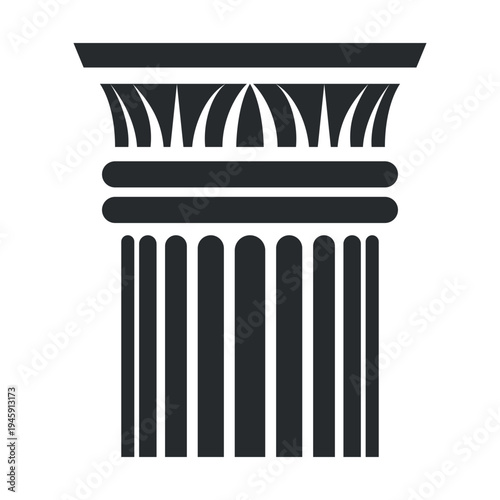 Antique column icon in vector format for use in design and decorative projects