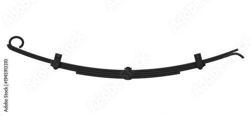 Illustration of a curved car spring, ideal for use in automotive projects, manuals and technical diagrams.