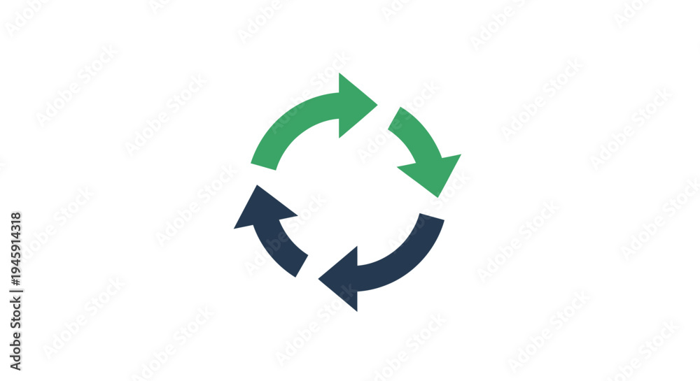 Fototapeta premium Recycling symbol with three arrows.