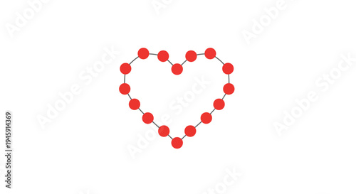 Red beads forming a heart shape.