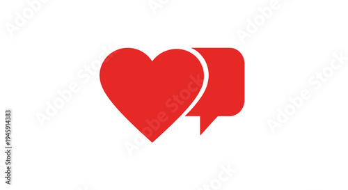 Red heart and speech bubble icons.