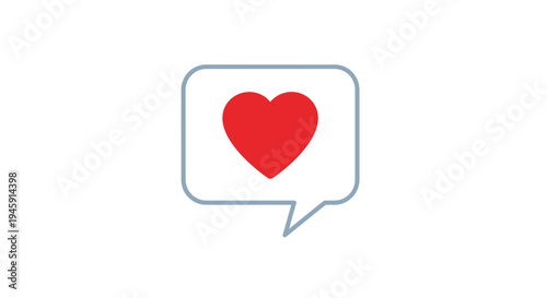 Red heart in speech bubble icon.