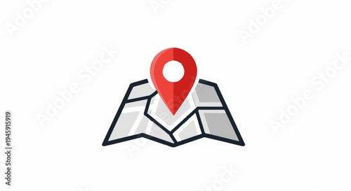 Red Location Pin on Map Icon.