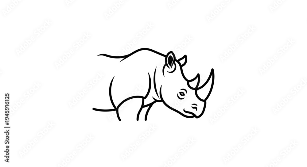 Fototapeta premium Rhinoceros animal mammal horn creature.
