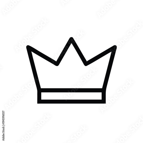 Royal crown symbol icon, a symbol of royalty, power, and prestige on a white background