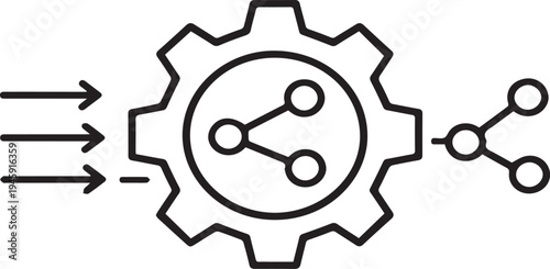 Virtual reality headset icon, VR goggles line art illustration, futuristic gaming technology vector.