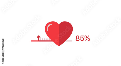 Red Heart with Health Percentage Sign.