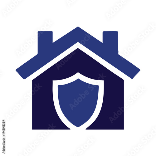 house with shield logo symbol