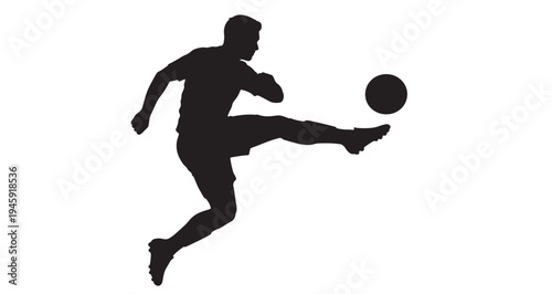 Soccer Player Silhouette Powerful black silhouette vector graphic illustration of a classic fantasy wizard casting dark magic with a gnarled staff and flowing robes.