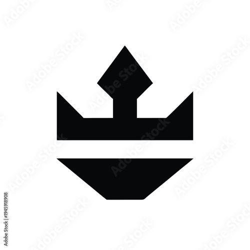 Abstract royal crown icon with a horizontal line, geometric design