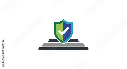 Shield with check mark icon security.