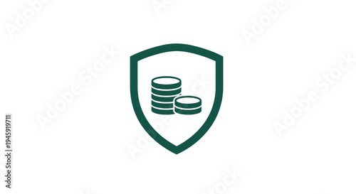 Shield with Coins Security Protection Icon.