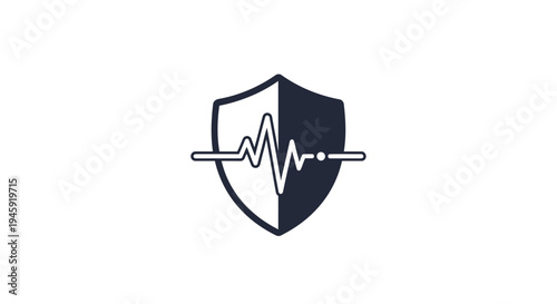 Shield with Heartbeat Line Security Protection.