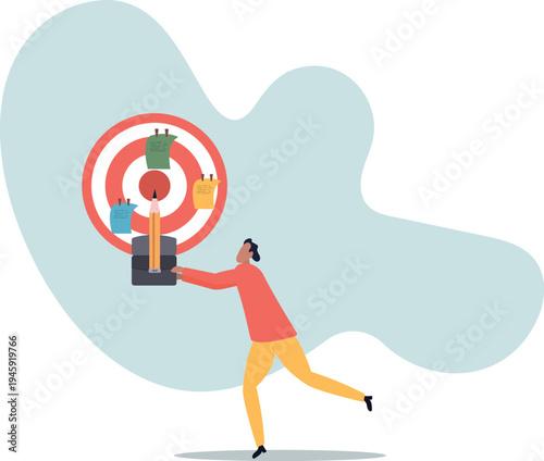 Goal setting, achievable target or purposeful objective, mission to accomplish or challenge to win for business success .human life and situation.