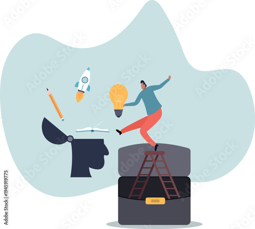 Upskill, learn new things or knowledge development for new skill and improve job qualification.human life and situation.