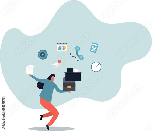 Administrator or assistant occupation, secretary or accountant professional, receptionist work with answer telephone,human life and situation.