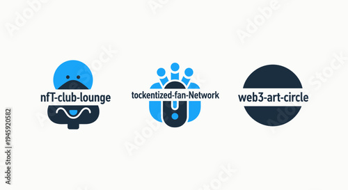 Nft and web3 icons: tokenized fan networks, digital art circles, and decentralized community concepts