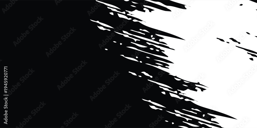 Fototapeta premium Smooth vector transition from black to white with straight broken lines. Modern vector background for transition