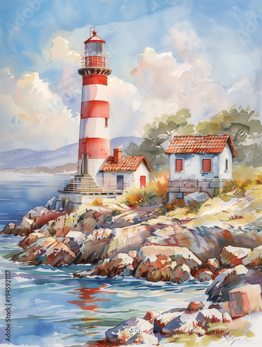 lighthouse on the coast of the sea