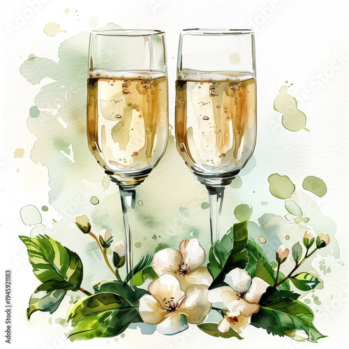 two glasses of champagne