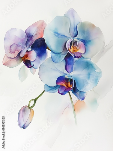 orchid on white background