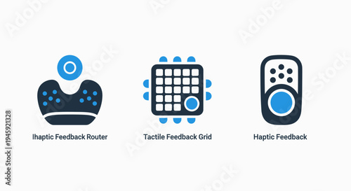 Haptic feedback icons for tactile technology, vr, and user interface design, virtual reality, user friendly