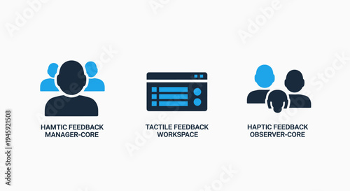 Haptic and tactile feedback system icons for user interface management and collaborative workspace