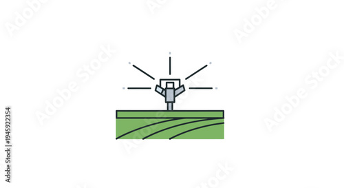 Robot on green surface technology.