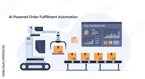 Robotic Arm Automating Order Fulfillment Process.