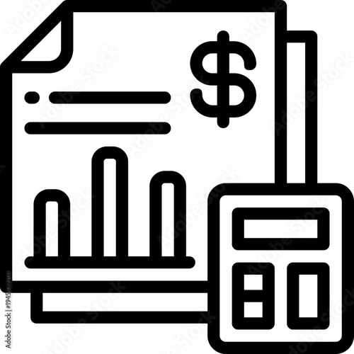 calculation line icon. Clean and minimalist vector icon for websites, mobile apps, presentations, and logos. Fully scalable and customizable for any project.