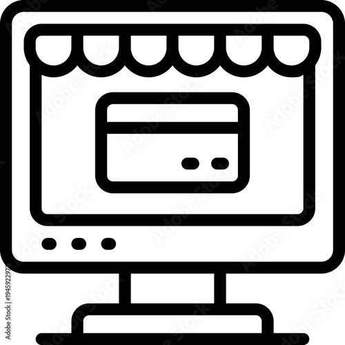 online payment line icon. Clean and minimalist vector icon for websites, mobile apps, presentations, and logos. Fully scalable and customizable for any project.