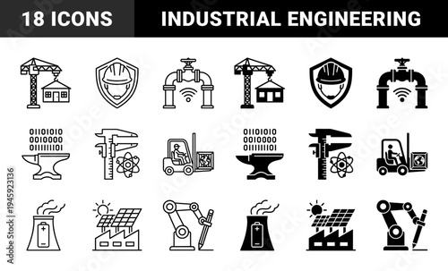Hybrid industrial engineering icons merging construction cranes with residential houses and smart technology valves with wireless connectivity signals