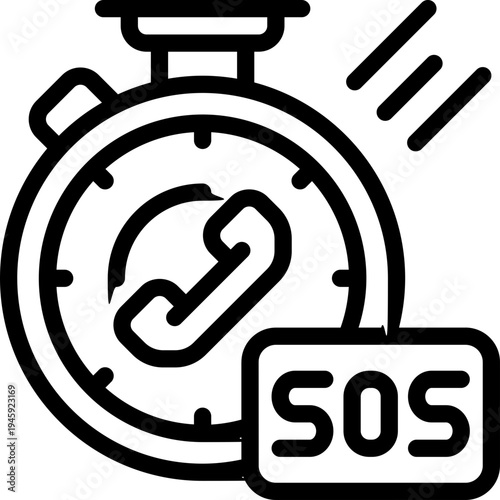 urgent line icon. Clean and minimalist vector icon for websites, mobile apps, presentations, and logos. Fully scalable and customizable for any project.