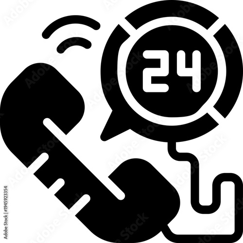 hotline glyph icon. Strong and solid vector icon for websites, mobile interfaces, presentations, and visual branding. High quality and easy to edit.