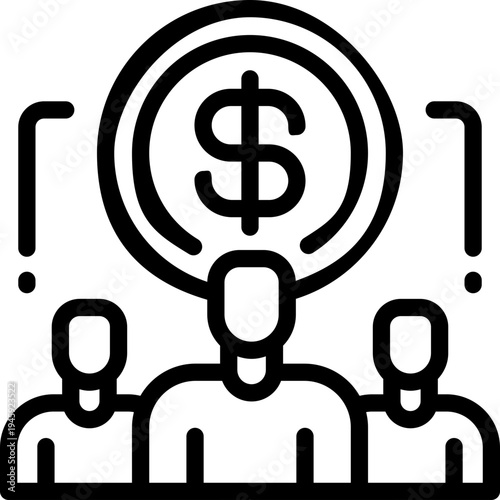 crowdfunding line icon. Clean and minimalist vector icon for websites, mobile apps, presentations, and logos. Fully scalable and customizable for any project.