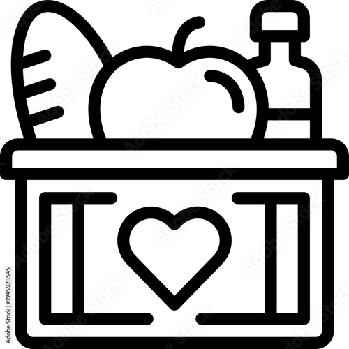 food donation line icon. Clean and minimalist vector icon for websites, mobile apps, presentations, and logos. Fully scalable and customizable for any project.