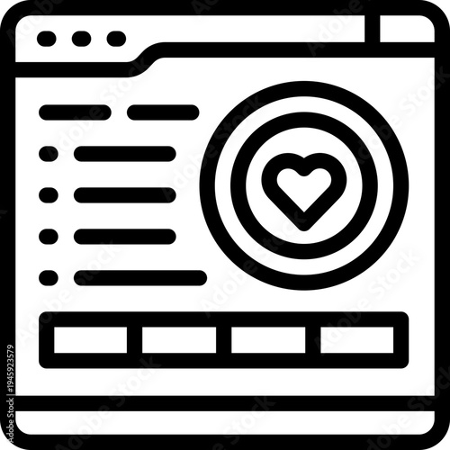 online charity line icon. Clean and minimalist vector icon for websites, mobile apps, presentations, and logos. Fully scalable and customizable for any project.
